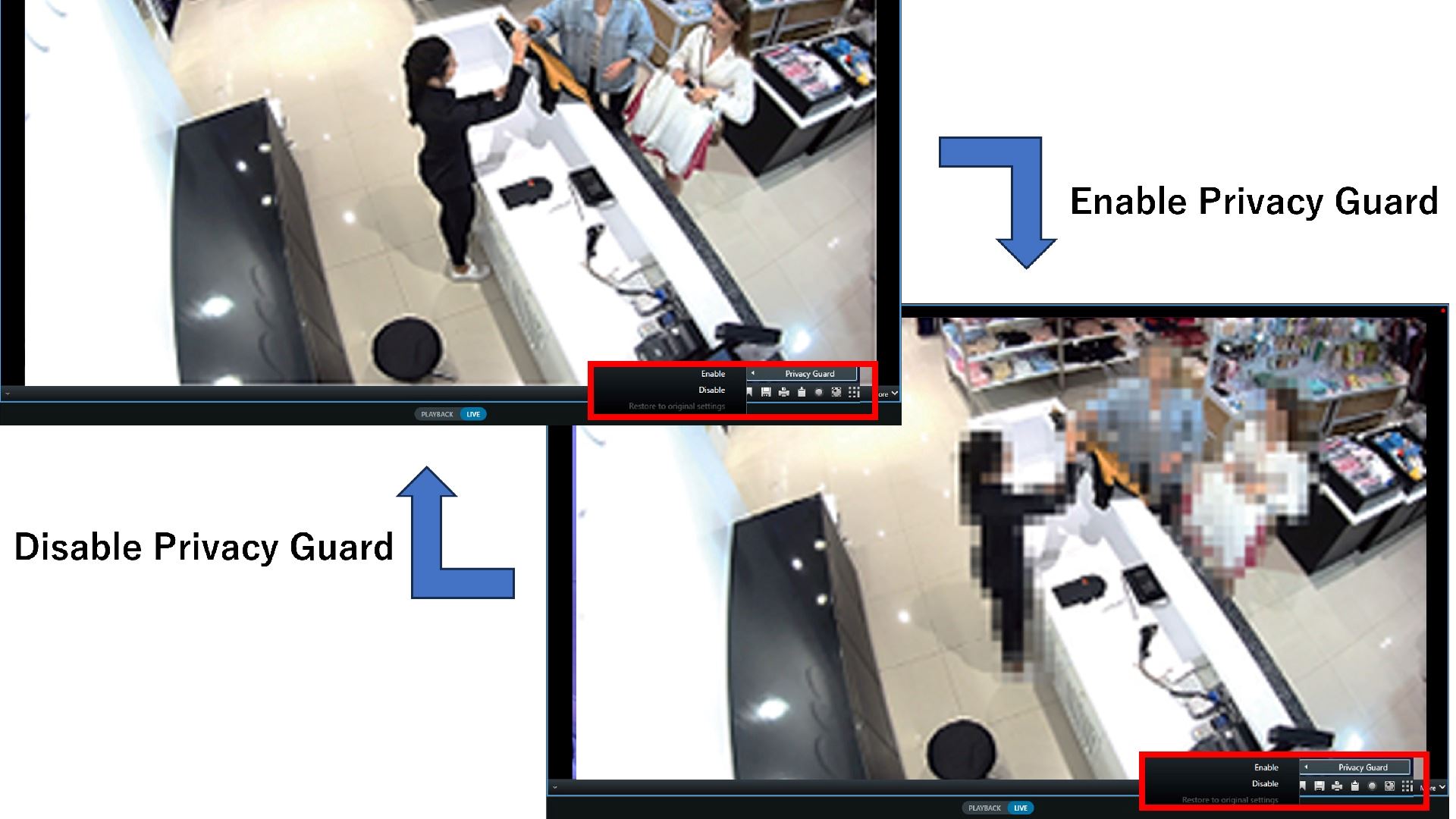With the i-PRO Maximizer, operators can easily enable or disable the masking.